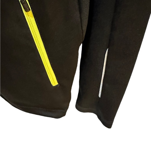 K Swiss Zip Up with Neon Green Piping Track Black Jacket Size L - Picture 8 of 10